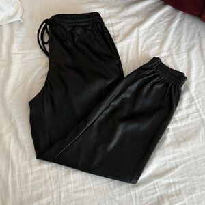Faux Leather Joggers
